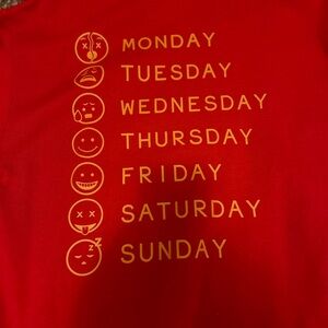 Red Emoji Days of the Week T-Shirt